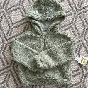 Planet Gold Kids Green Sherpa Hoodie